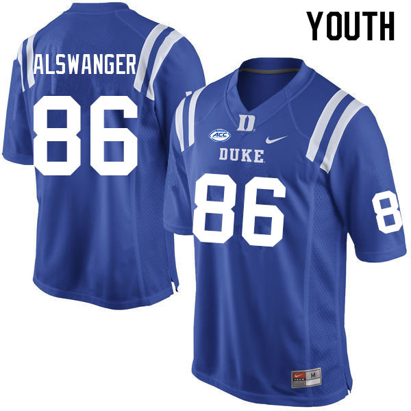 Youth #86 Matt Alswanger Duke Blue Devils College Football Jerseys Sale-Blue